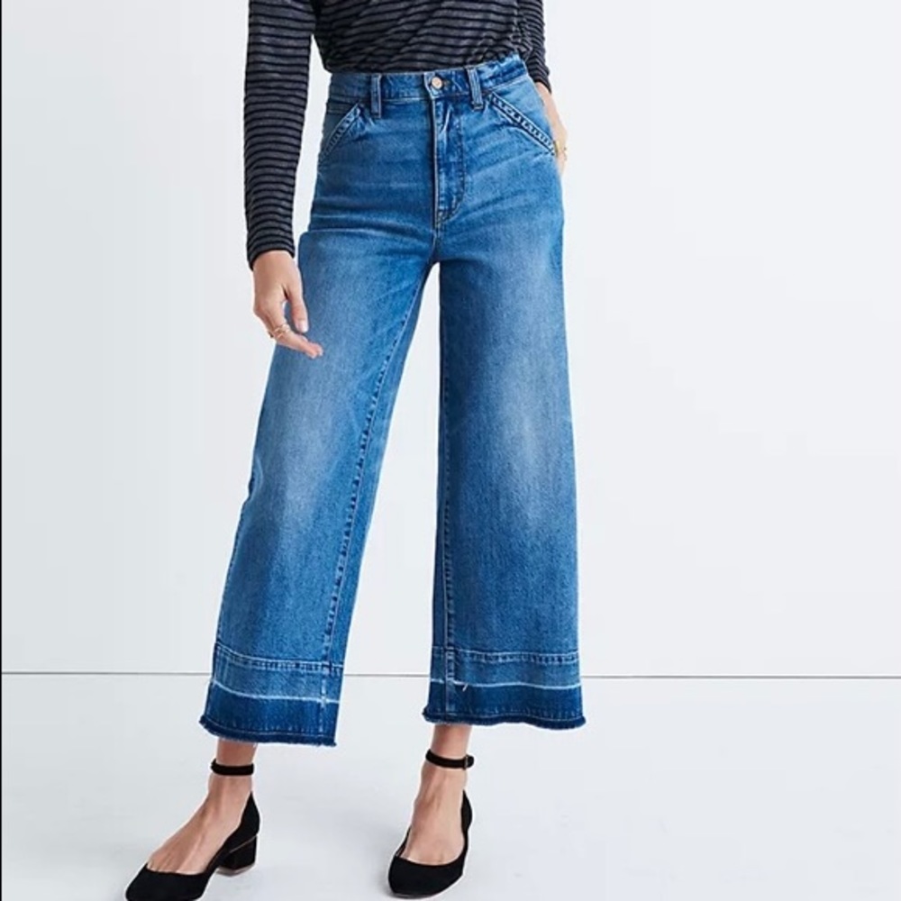 Madewell Cropped Wide Leg Jean with Droppe…